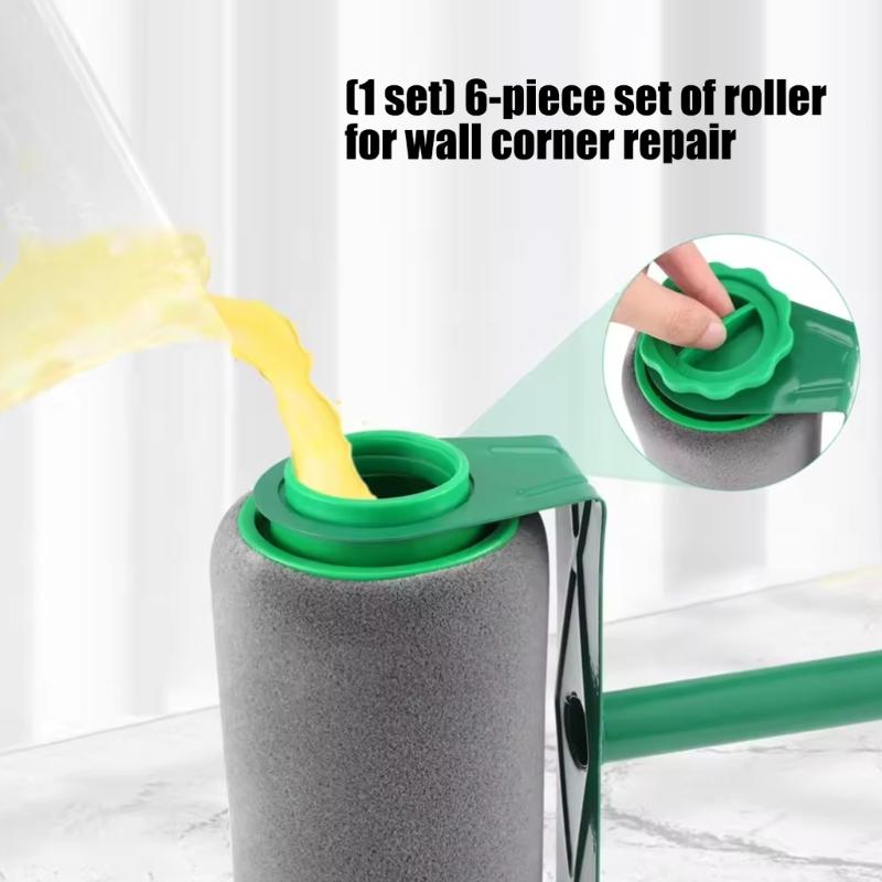 Multi Function Paint Roller System With Expandable Rod And Synthetic Brush For Home DIY Tasks