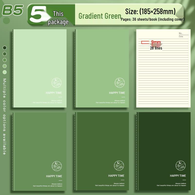 B5 Gradient Color Softcover Notebook for Junior and High School Students