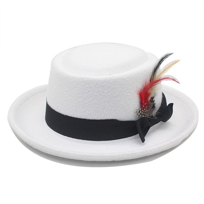 Retro Bump Top Jazz Hat Gentleman's Hat, Imitation Woolen British Hat Top Hat Stage Hat