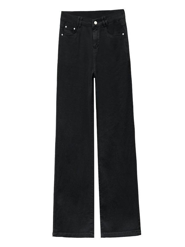 Summer 2025 Women's High-Waisted White Denim Jeans - Loose, Slimming Straight/Wide Leg Pants