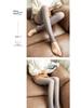 Stewardess Grey Sheer Plus Size Leggings with Faux See-Through Fleece-Lined Pantyhose for Autumn/Winter