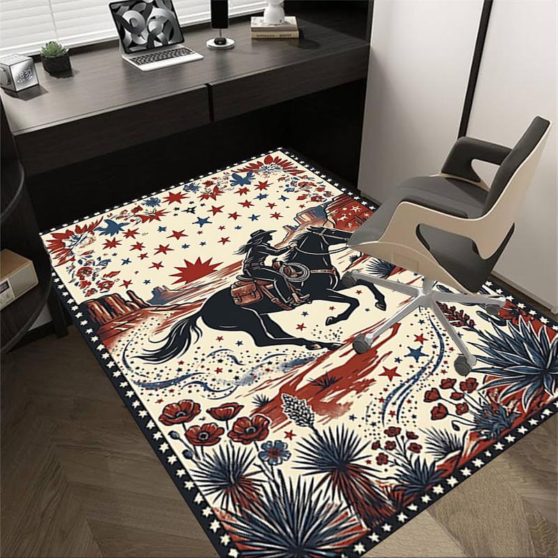 

1PC Cowgirl Desert Non-Slip Floor carpet, Office, family, bedroom, Studio - Large Area Rug, Decorative Mat, Longlasting Material-C0452 60cm by 90cm
