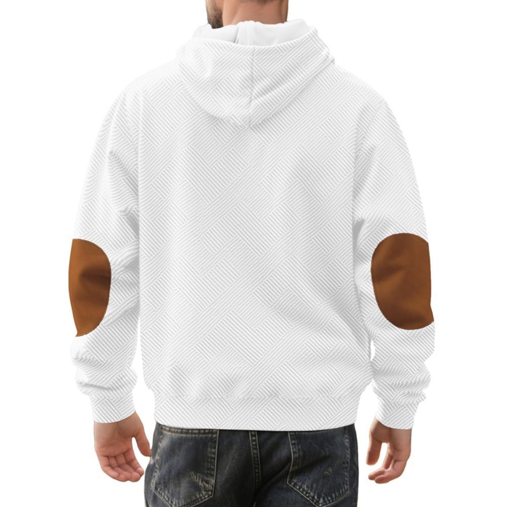 New Mens Fashion Pullover Hooded Long Sleeve Drawstring Button Sweatshirt Streetwear Texture Athletic Hiking Outdoor Jackets