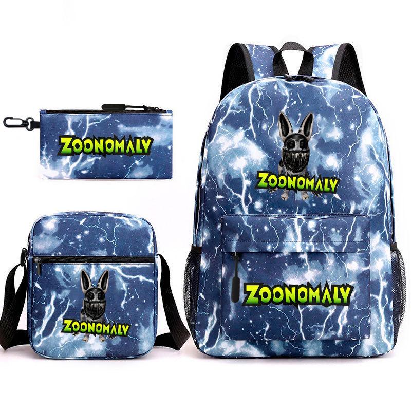 Deformed Zoo Surrounding Primary School Students Schoolbag Trend Starry Sky Backpack Leisure Three-piece Set