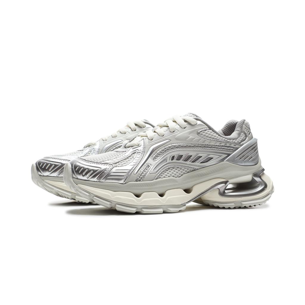 Li Ning Lijun BOW Trend Sports Shock Absorption Non-Slip Wear-Resistant Low-Top Casual Shoes Women Casual Shoes Silver AZGV028-1