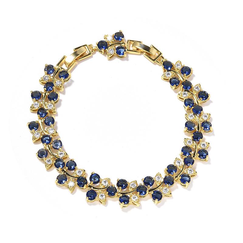 Light Luxury Rainbow Flower Bracelet Girls Niche Versatile Color Zircon Jewelry Women'S Bracelet