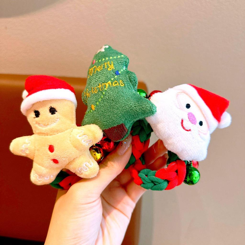 Christmas Tree Plush Elastic Hair Ties for Children