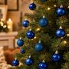24 Pieces Christmas Bauble 3 Cm Diameter Hanging with Metal Cap Glossy Ornament for Holiday