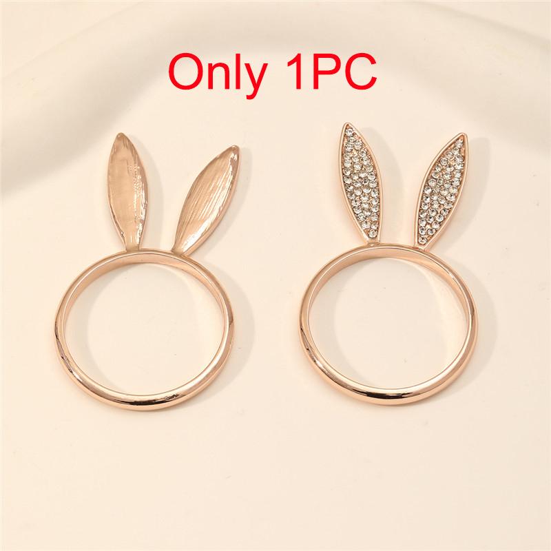 1/6 szt. Pierścienie na serwetki z króliczymi uszami, pierścienie-klamry na serwetki z głową królika, na Święta Wielkanocne, wesele, przyjęcie, dekoracja stołu jadalnego