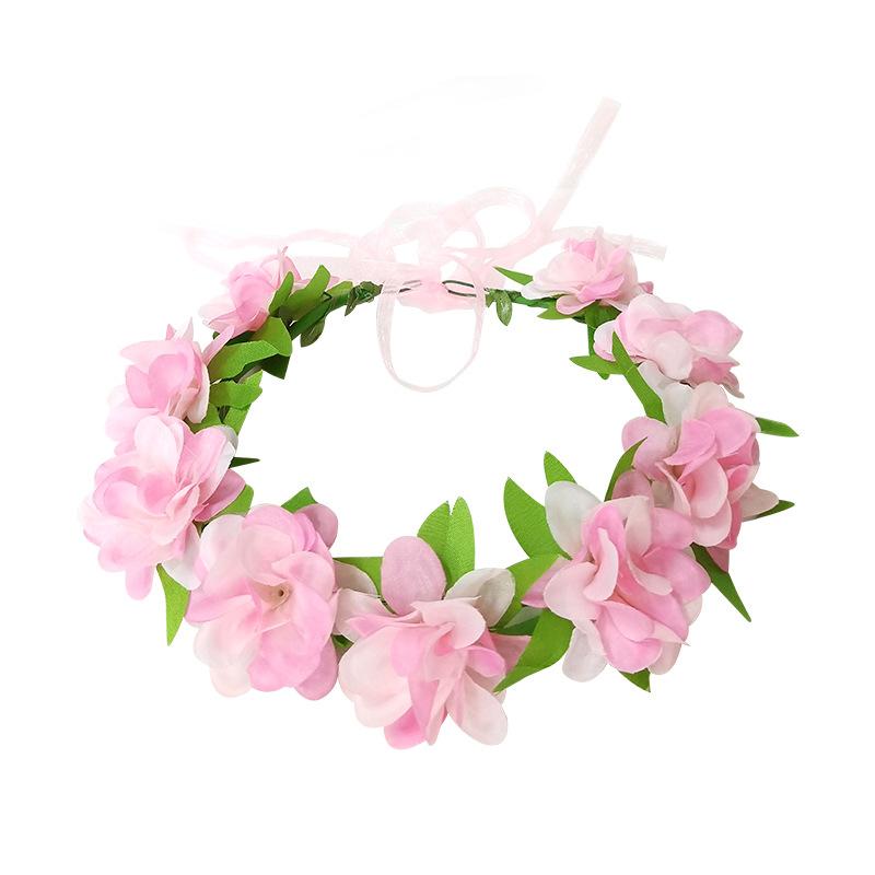 Waldmädchen Blumenkrone Handgeflochtene Seidenblumen Haarschleife für Frauen Vintage Elegant Hochzeits Haarschmuck Foto-Requisiten