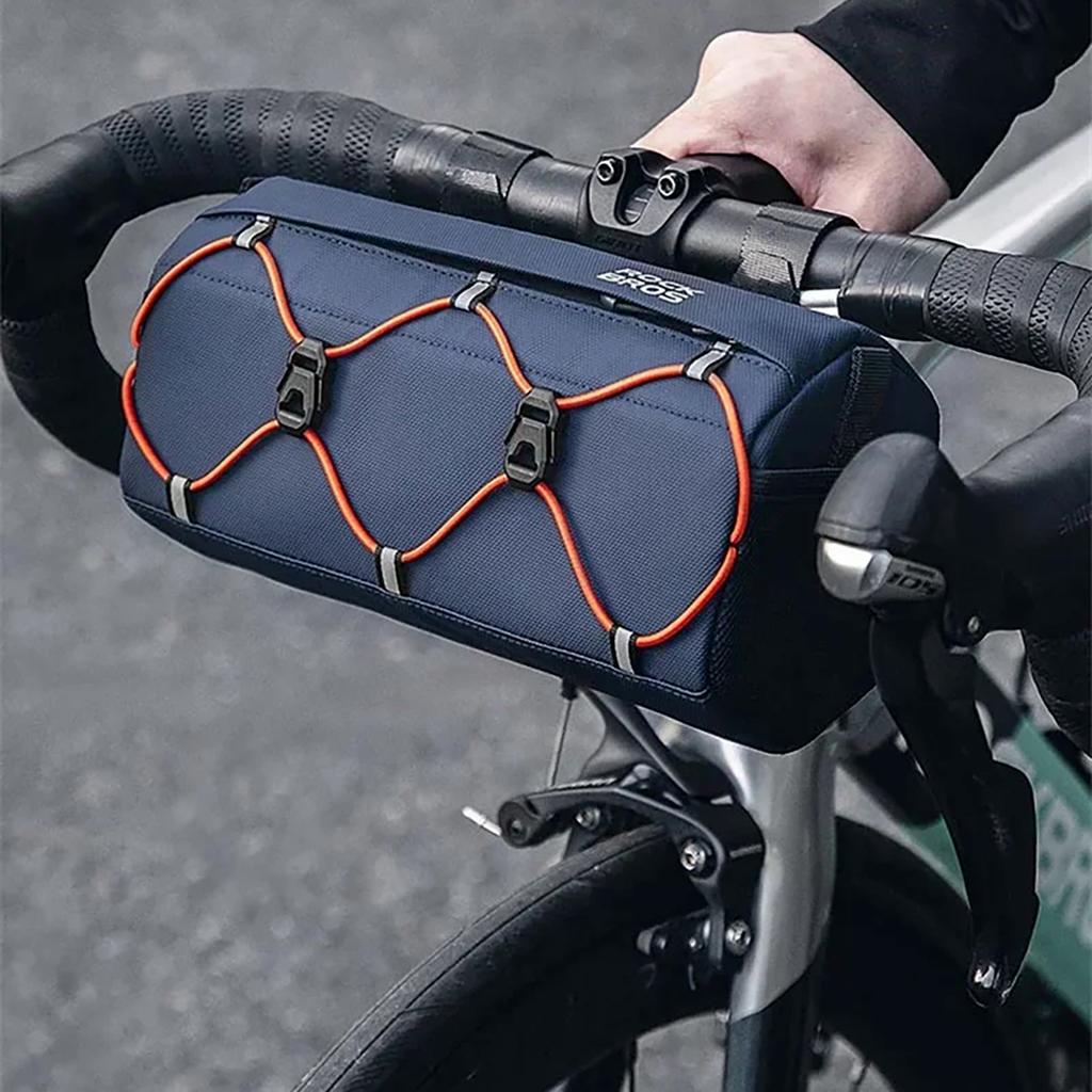 Handlebar-mounted bicycle bag 2.2 l - blue