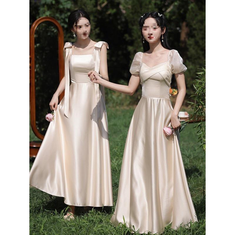 2025 Summer Satin Bridesmaid Gown - Elegant Simple Style