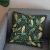 2D Green Birds On Branch Decorative Pillow Cover Pattern Cushion Cover Suitable For Sofa Bedroom Car Pillow Cover