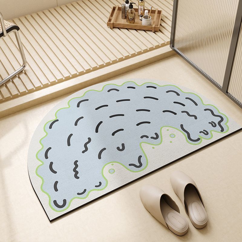 

Впитывающий коврик для ванной из диатомовой грязи Простой полукруглый дверной коврик для пола Туалетный нескользящий коврик Туалетный коврик для ног Художественный смысл 40X60cm 15.7X23.6in