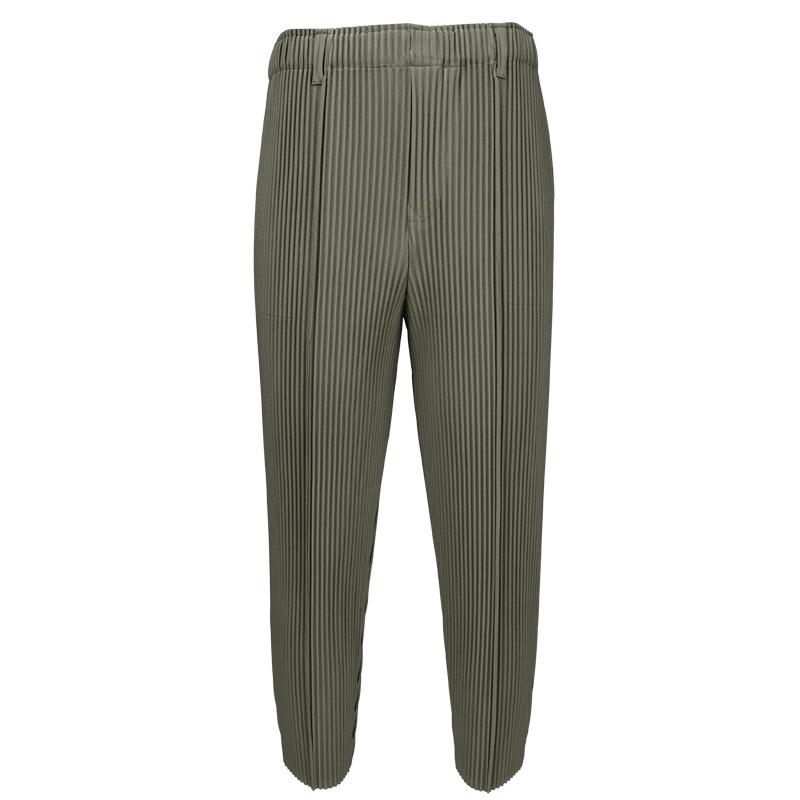 Miyake Men's Spring Slim Pleated Skinny Trousers - Japanese Retro Style
