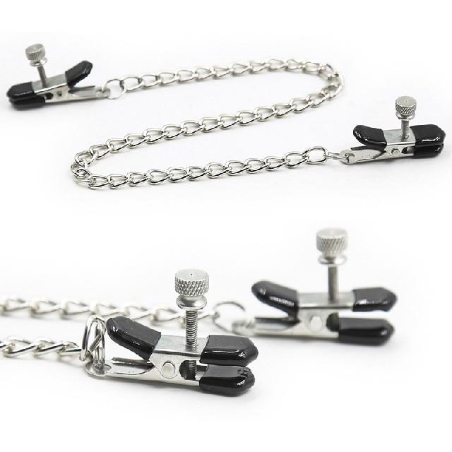 1 Pair Sexy Nipple Clamps Labia Clips With Chain Clip Sm Fetish Bust Massager Stimulate Sex Toy Flirt Bondage Exotic