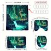 4pcs Enchanting Forest Deer High Quality Shower Curtain and Non-Slip Bath Mat Set - Elegant and Stylish Bathroom Decor Exqu