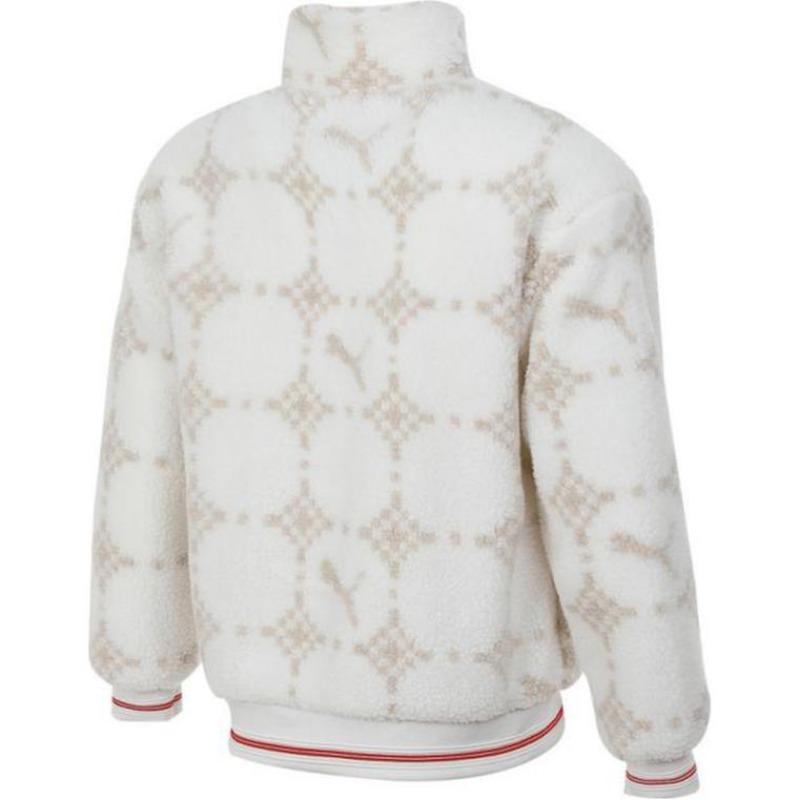 Puma Serie Capodanno Giacca in Pile Uomo Versatile Moda Collo Alto Giacca Bianco 631421-92
