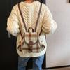 2025 Fashion Women's Vintage College Suede Plaid Backpack Bag