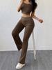 Women Y2K Solid Color Crop Top Long Pants Set Slim Sexy Casual Sportswear Summer