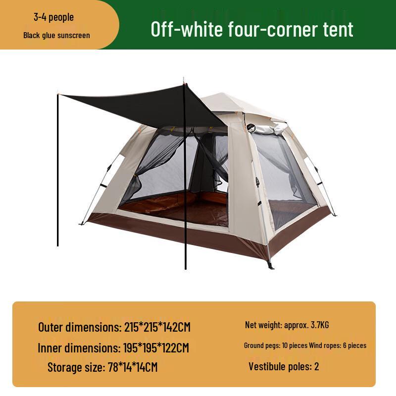 Portable Pop-up 3-4 Person Camping Tent 3-4 Person