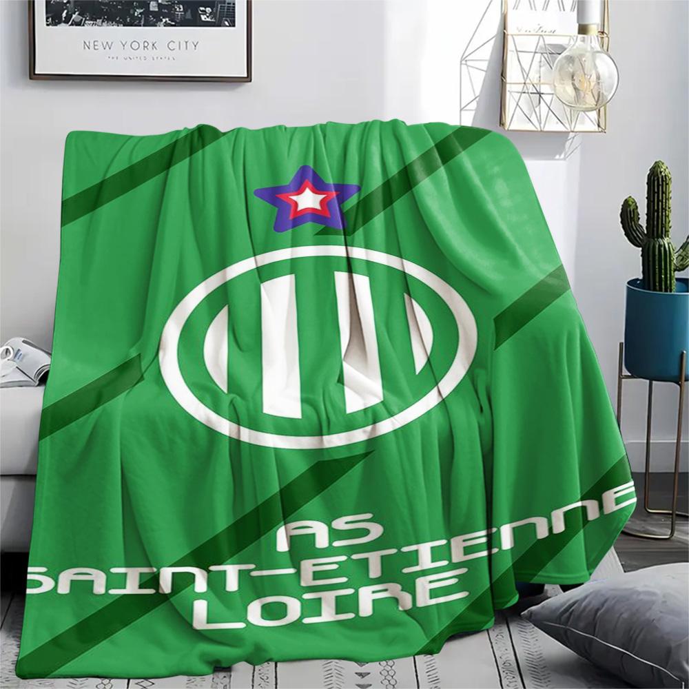 1Pc AS Saint-Étienne Print Flannel Blanket High Quality Warm Comfortable Cover for All Seasons Perfect for Gifts Home Decor