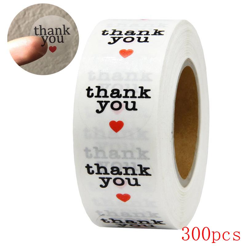 50-500Pcs Labels 1Inch Clear Gold Foil Thank You Stickers For Wedding Pretty Gift Cards Envelope Sealing Label Stickers