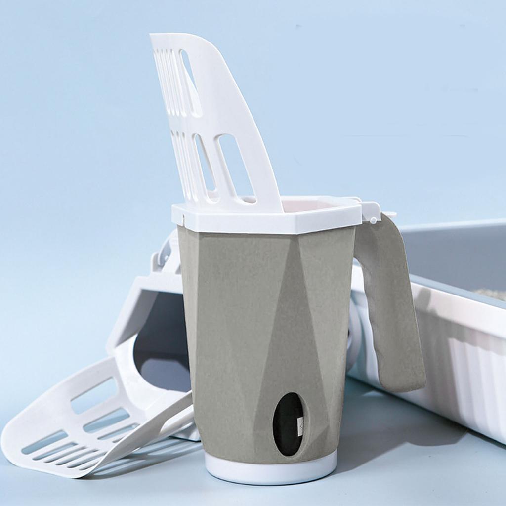 Cat Litter Shovel Detachable Portable Large Capacity Integrated Litter Scooper with Litter Box for