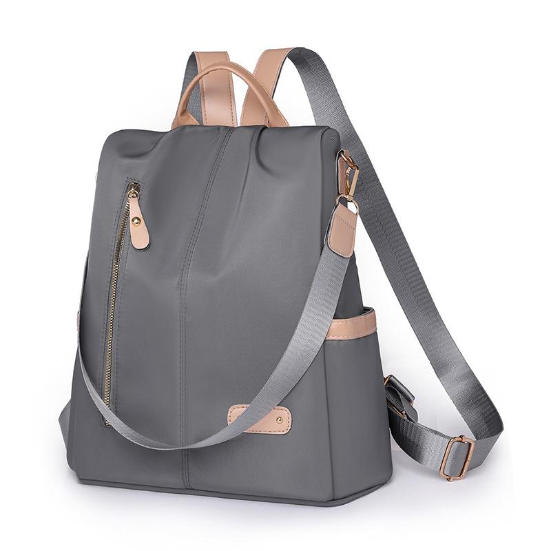 Large Capacity Backpack for Ladies Casual Anti-theft Backpack Fashionable Contrasting Color Nylon Rivet Travel Backpack School Bag