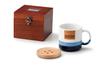 APEX HEART Button with Antique Wooden Denim Denim Factory Mug, Shape, Coaster, White, Box, Style, Gift, Present, DN-1422