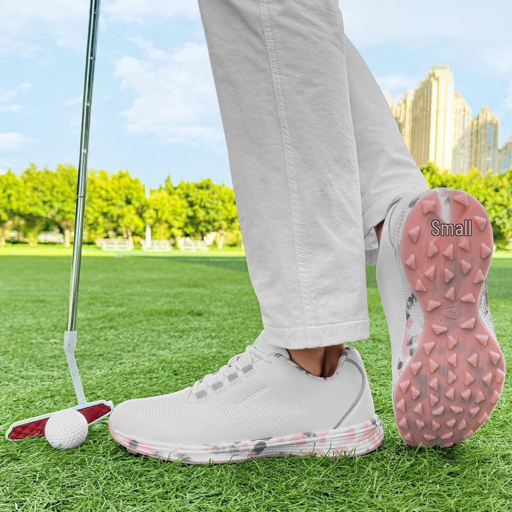 

Women s Breathable Embroidered Cotton Golf Shoes with Fixed Spikes 43 розовый