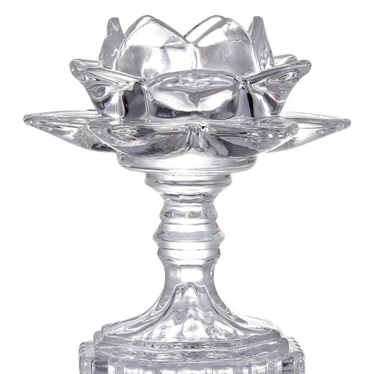 Crystal Lotus Candle Holder for Ghee Buddha Lamp
