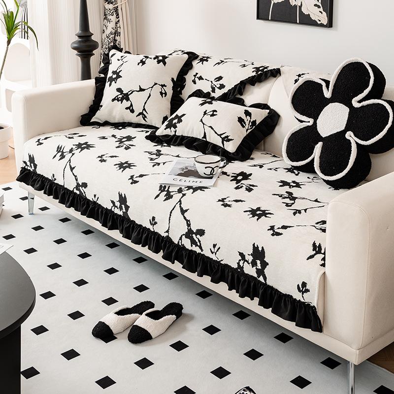 

Новая французская ретро подушка для дивана, универсальная роскошь на все сезоны, цельный чехол для дивана-комбинации прямого ряда, ткань-чехол 70*70cm