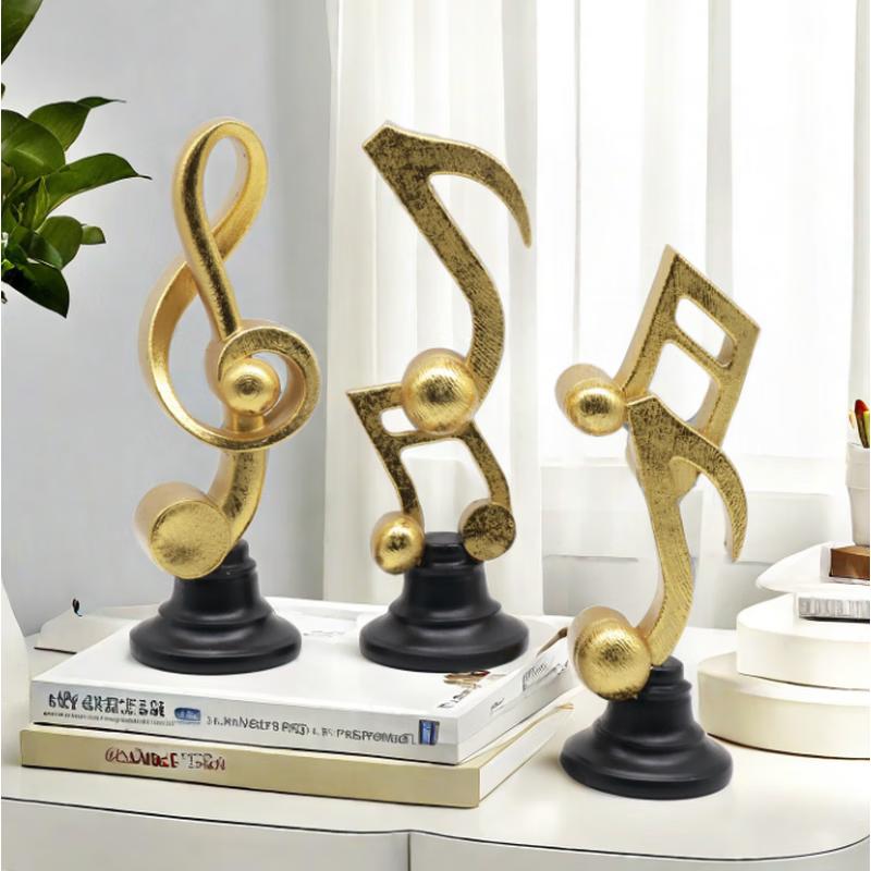 

Golden Music Note Resin Decor Set