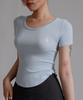 LIKE THE MOST U-Neck Round Cut Half T-Shirt_Sky Blue