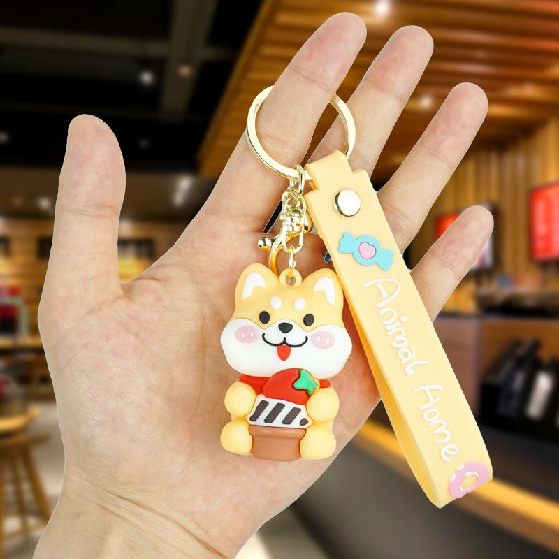 Shiba Inu & Friends PVC Rubber Keychain - Cute Animal Bag or Car Charm