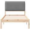 Bed Frame with Padded Headboard Light Grey 80 x 200 cm