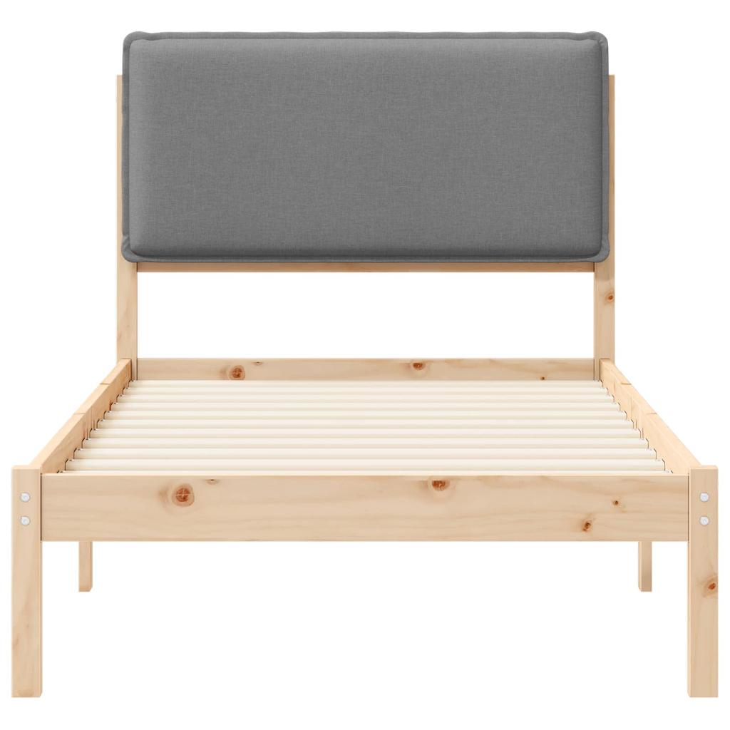 Bed Frame with Padded Headboard Light Grey 80 x 200 cm