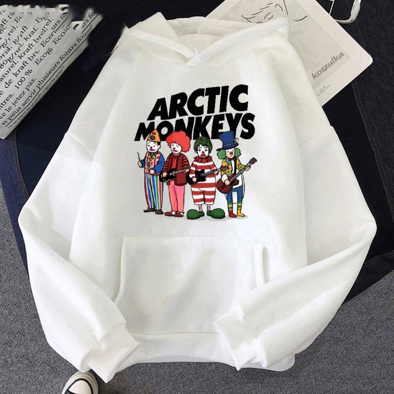 Kawaii Arctic Monkeys Графические принтованные толстовки Модная мужская хип-хоп женская повседневная одежда Осень Зима Harajuku пуловеры Топы S чёрный