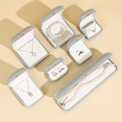 Velvet Gold Buckle Jewelry Box for Necklaces, Rings, and Bracelets