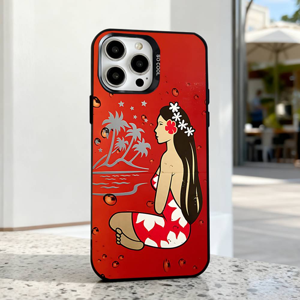 Sea Hinano Tahiti girl Handyhülle Für iPhone 17,16,15,14,13,12,11,Pro,Max,Plus,E,Air,Mini Schwarzes TPU IMD Cover