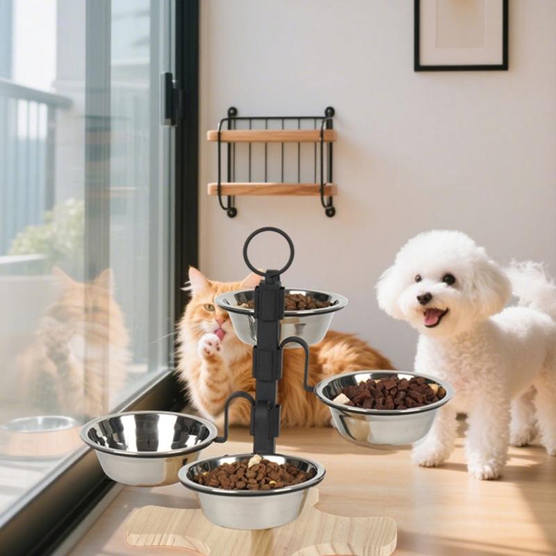 Elevated Pet Feeding Station Splash Proof For Comfortable Dog Dining Feeding Bowl Adjustable Heights