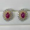 Sace Gems Earrings for Women 925 Sterling Silver 4*6MM Natural Ruby Stud Earrings Wedding Party Fine Jewelry
