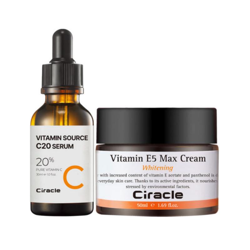 

Vitamin Source C-20 Serum 30ml + Vitamin E5 Max Cream 50ml (Dark Spot Correction Routine)