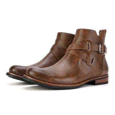 Men Boots Luxury British Leather Boots Fashion High Top Chelsea Boot Retro Zipper Ankle Boots for Men Casual Platform Boot Botas