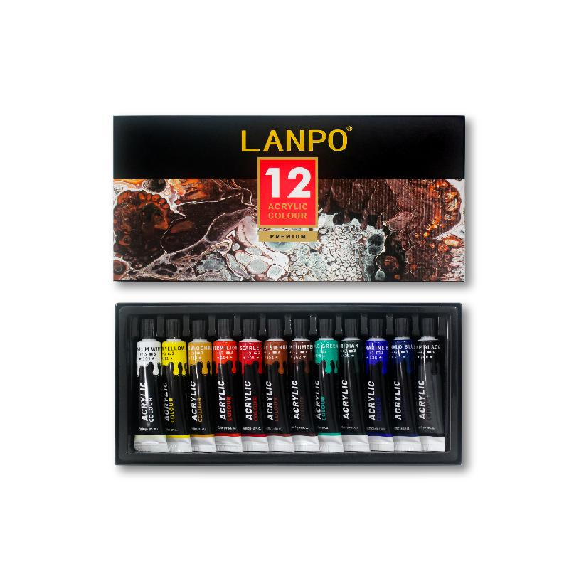 Acrylic Paint Set: 12 or 24 Colors in 12ml or 60ml, Waterproof, Hand-Painting DIY Kit
