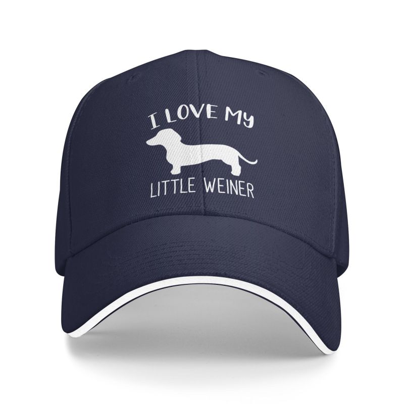 Fashion I Love My Little Weiner Baseball Cap for Women Unisex Adjustable Dachshund Dog Dad Hat Sun Protection