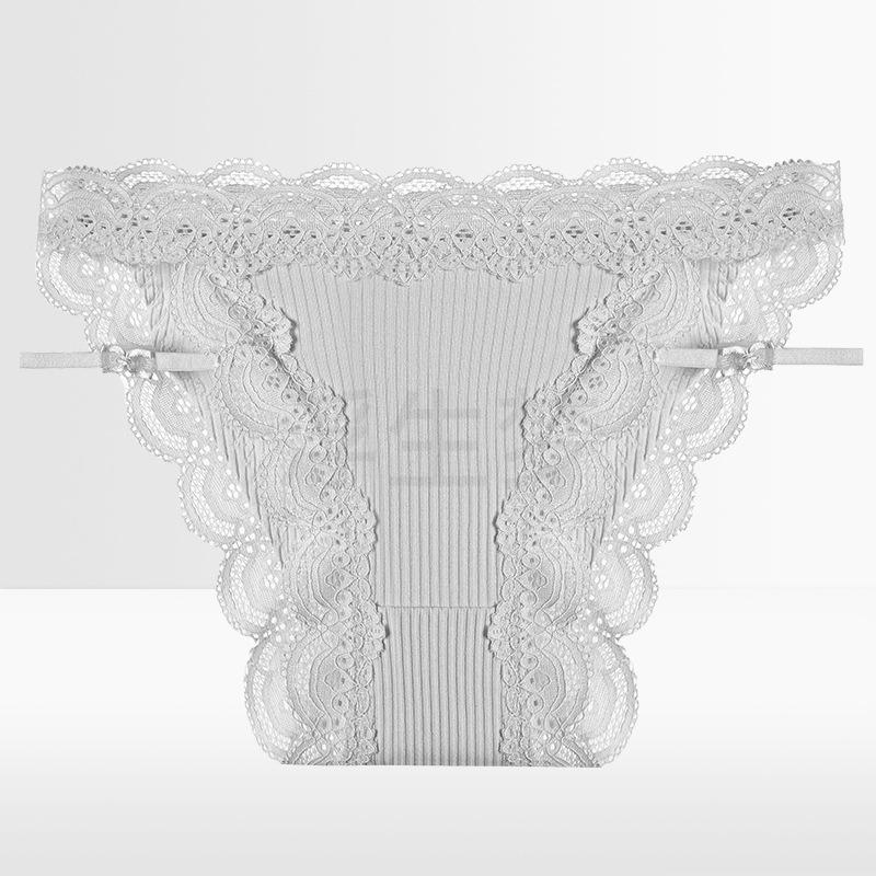 Japanese Style Low-Waist Cotton Lace Trim Women's Panties - Sweet and Cute Korean Design