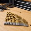 19pcs Anti-Rust Gold Finish High Speed Steel Drill Bits Straight Shank Drill Bits  For Plastic