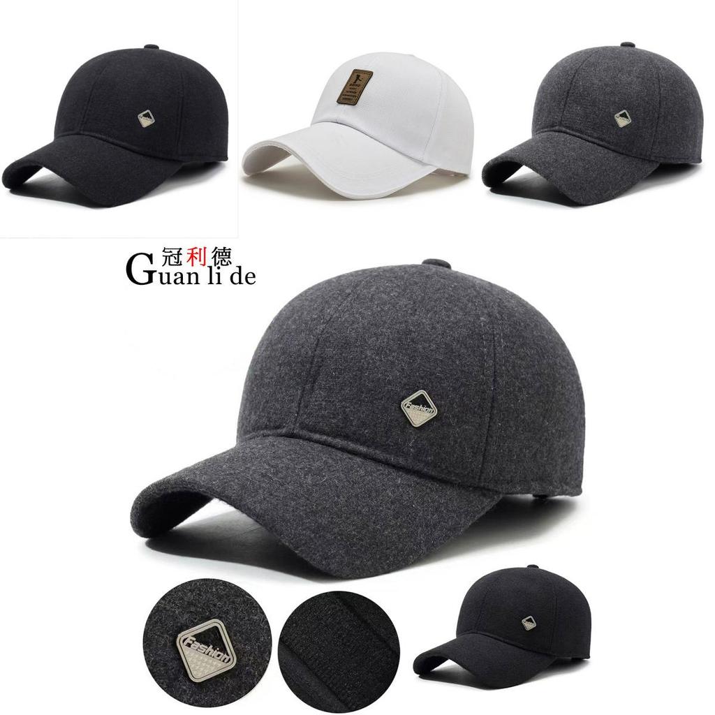 Fashionable Mens Baseball Cap Cotton Windproof Warm Outdoor Hat With Ear Protection